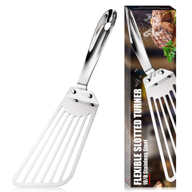 Stainless steel cooking spatula Fried fish and fried steak drain spatula 304 stainless steel multipurpose spatula