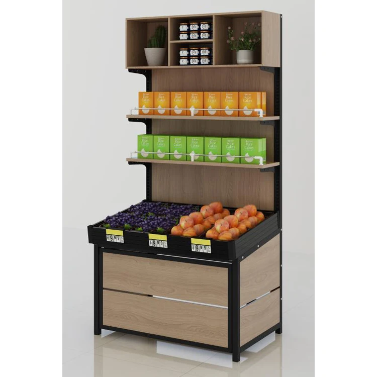 Customized Supermarket Vegetable Stand Display Shelf Basket Fruit Shelves