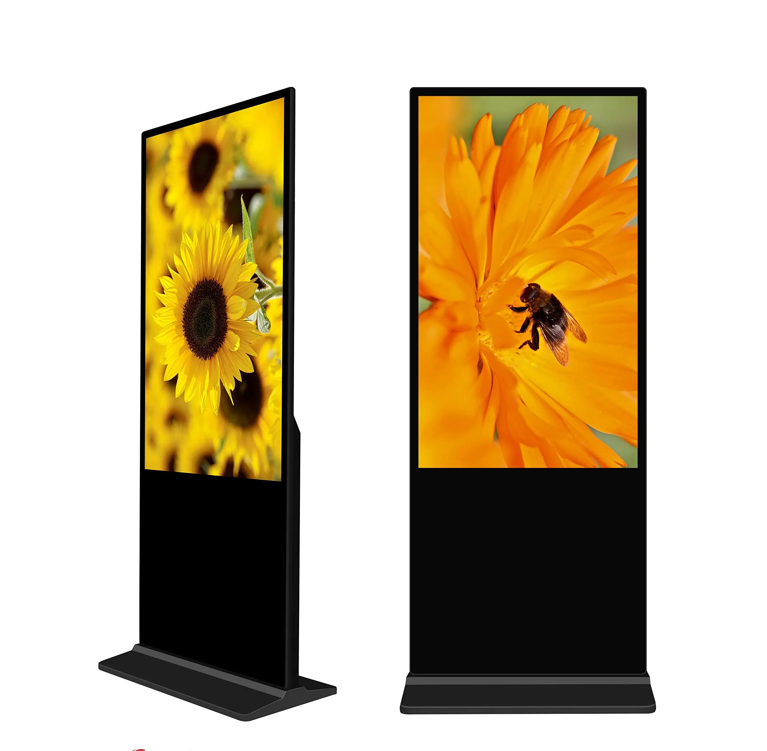 55inch indoor Ad display board digital signage totems HD small smart floor standing portable lcd advertising display screen
