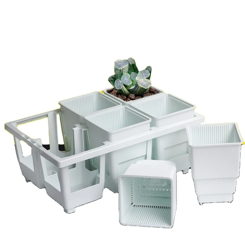 
Meshpot high waist flower pots with tray Succulent Cactus Root Control planter for home garden decor wholesale 