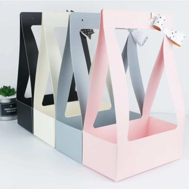 Factory direct paper flower box long stem flower box clear plastic flower box in low price