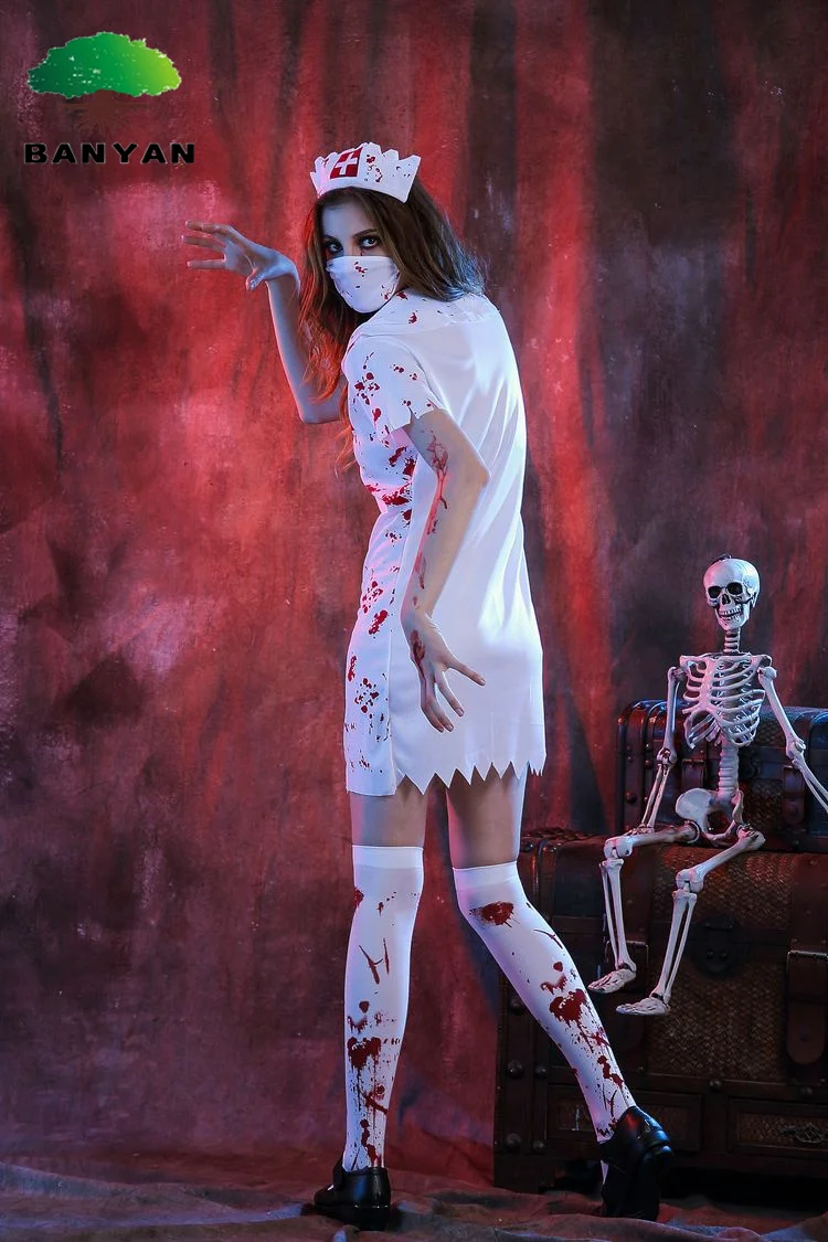 Halloween Costume Nurse Cosplay Couple Uniform Clothing Horror Bloody Zombie Adult Male Doctor Cos Female Dresses Women Witches