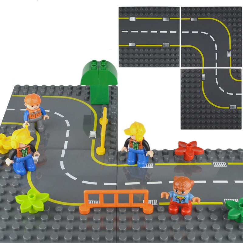 905 906 907 12*12 baseplate blocks 12x12 baseplate toys for duplo block Road scenario/road construction brick game (NO.PA1077)