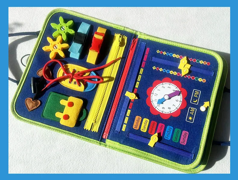 2023 new Busy Board Book Kids Sensory  Travel Toys Activities Learning Board Felt Toddler Busy Board For Kid