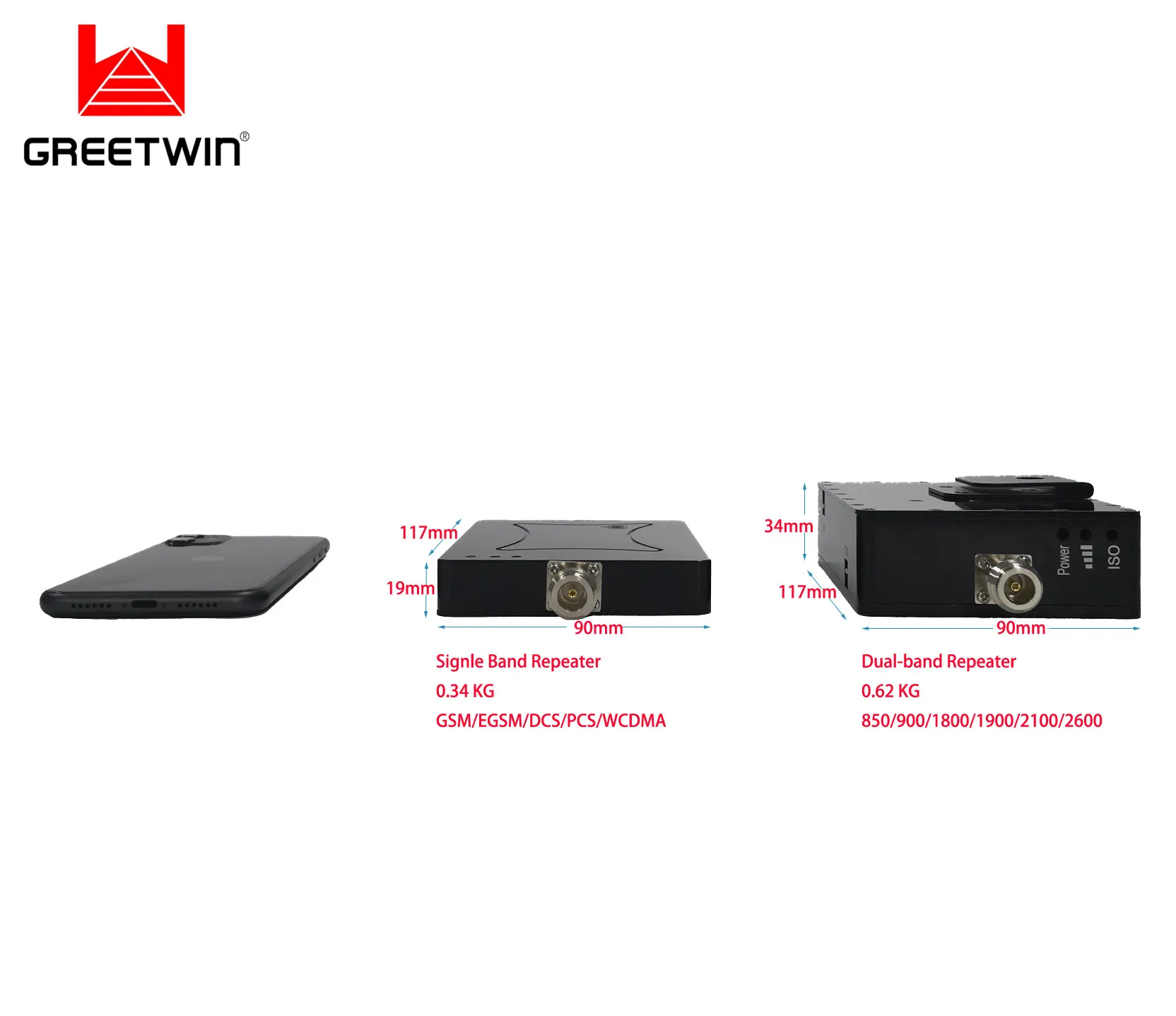 23dBm GSM 900MHz WCDMA 2100MHz Dual Band car tv signal amplifier signal repeater cellular car
