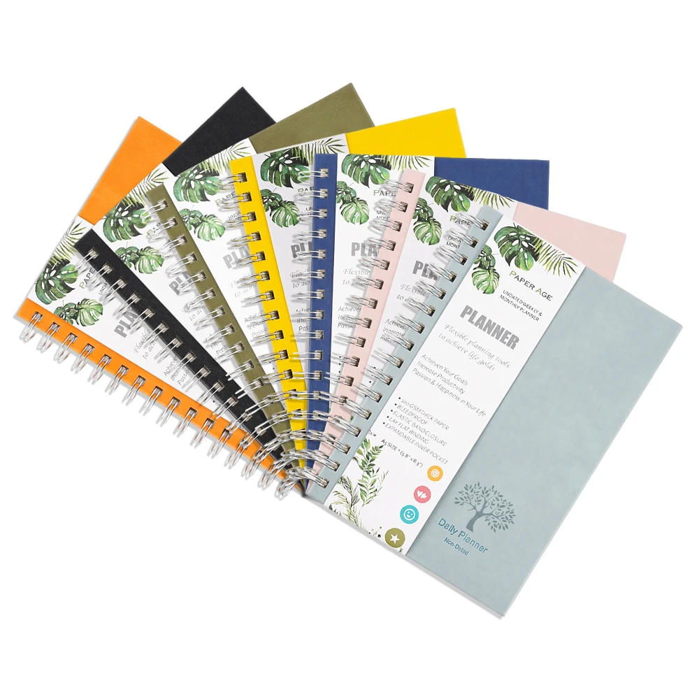 2024 PromotionCustom A5 Hard Printed Spiral Notebook Cover Logo Diary Planner Coil Notebook B6 Promotion Note book A4 B5