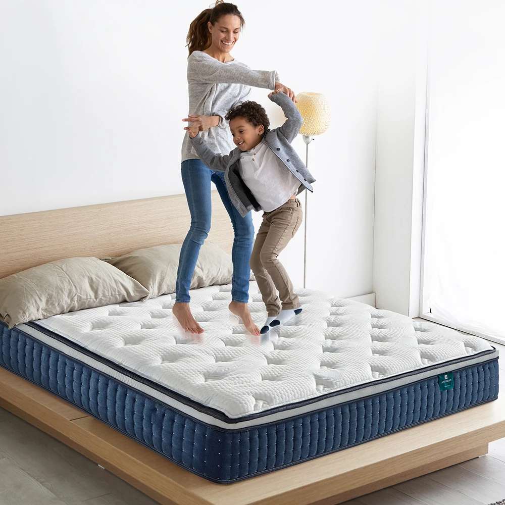 Good King And Queen Memory Foam Mattress Set Manufactur Compress High Quality Single Pocket Spring Bonnel Mattress Unit In A Box