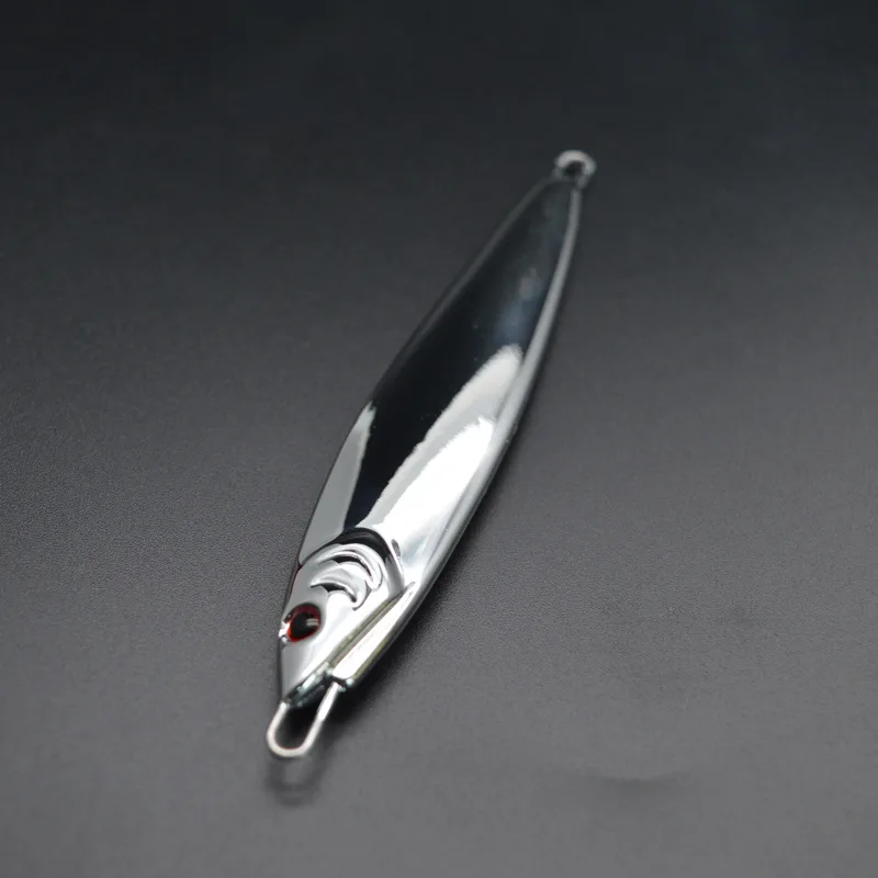Electroplate Plating Slow Fall Metal Lead Jig Chrome Chromium 60g 80g 100g Plating Drag Metal Cast Jig Lure