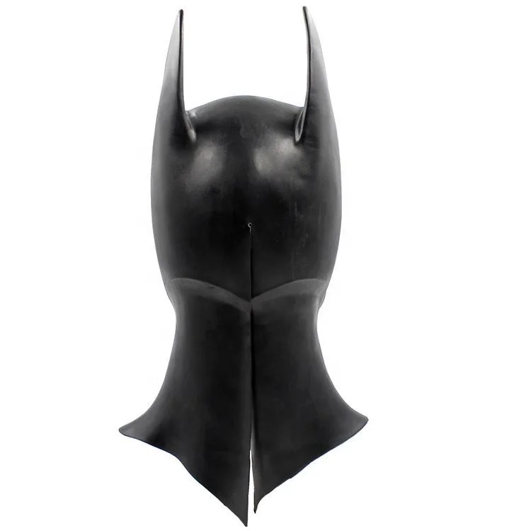 The Dark Knight Adult Bat Full Overhead Latex Mask Cosplay Halloween Superhero Costume Accessory Helmet Black Headgear Props