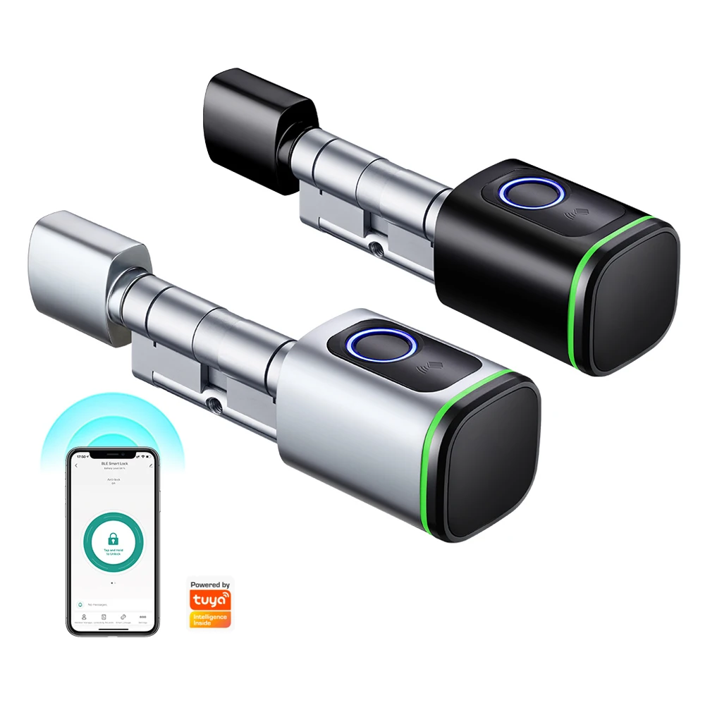 Factory wholesale hot sell electronic digital adjustable fingerprint tuya door lock smart cylinder lock