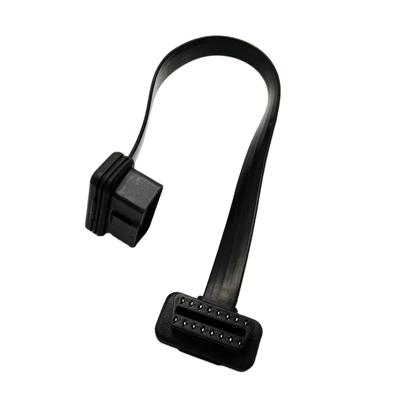 60CM Flat Thin As Noodle Cable OBD OBD2 OBDII 16Pin Male To Female Car Diagnostic Cable