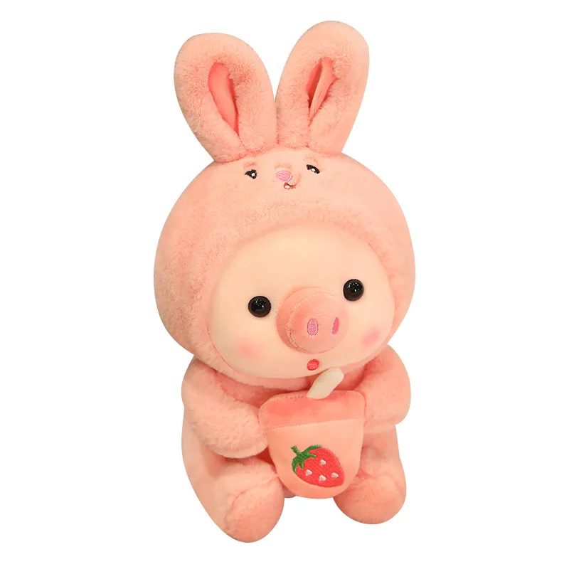 New Stuffed Animals Bubble Bobba Milk Tea Pig Plush Toy Pillow Bobba Plushie Doll