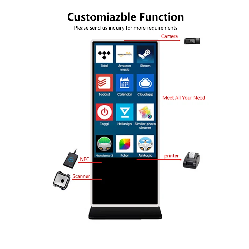 Tablet PC Window Android Indoor Wall Mounted Display Screen lcd Flat Screen TV For Advertising Restaurant Digital Menu Signage