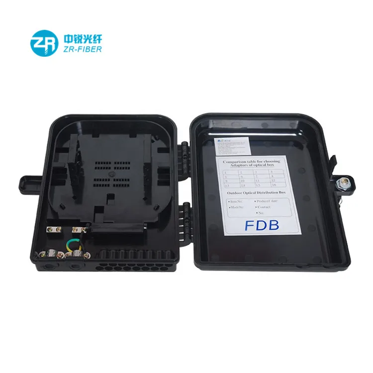 Fdb 16 волокно оптическое ftth ядра распределительная коробка с plc splitter 1x8 lgx коробка