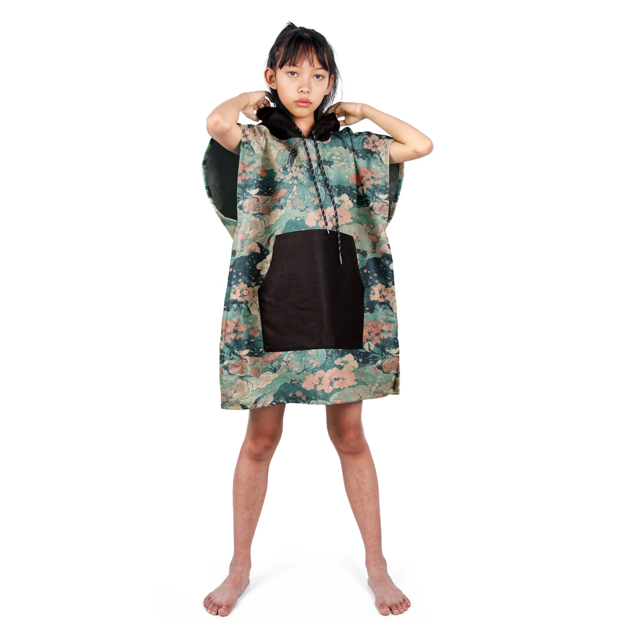 Children Hooded Poncho Swim BeachTowel for Girls & Boys