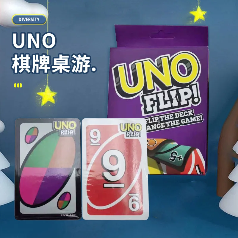 Zhiqu Toys UNOs Flip Games Fun Paper Board for Family Entertainment Kids Birthday Gift Funny Playing Cards in Gift Box