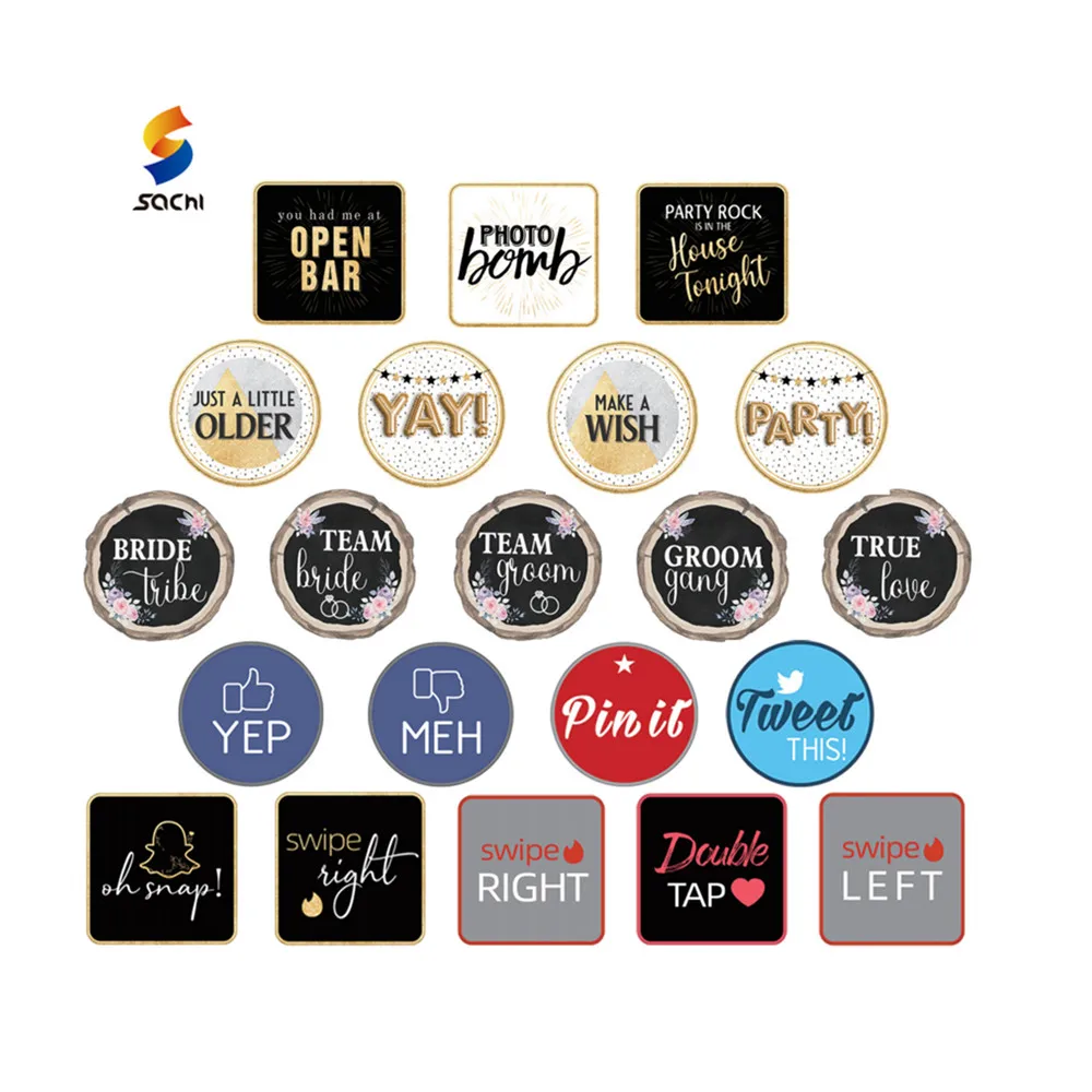 Custom UV Printing 5mm Photo Booth Props Halloween Birthday Party Accessories Decoration Pvc Foam Board Photo Booth Props