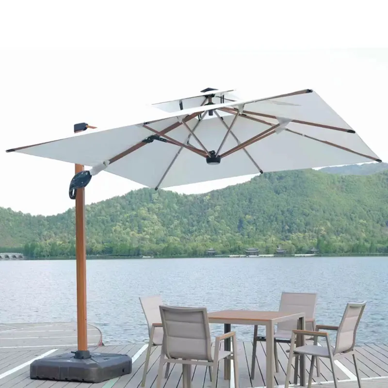 Открытый пляж сад гидравлический внутренний дворик зонтик на солнечных батареях смещение Висячие зонтики