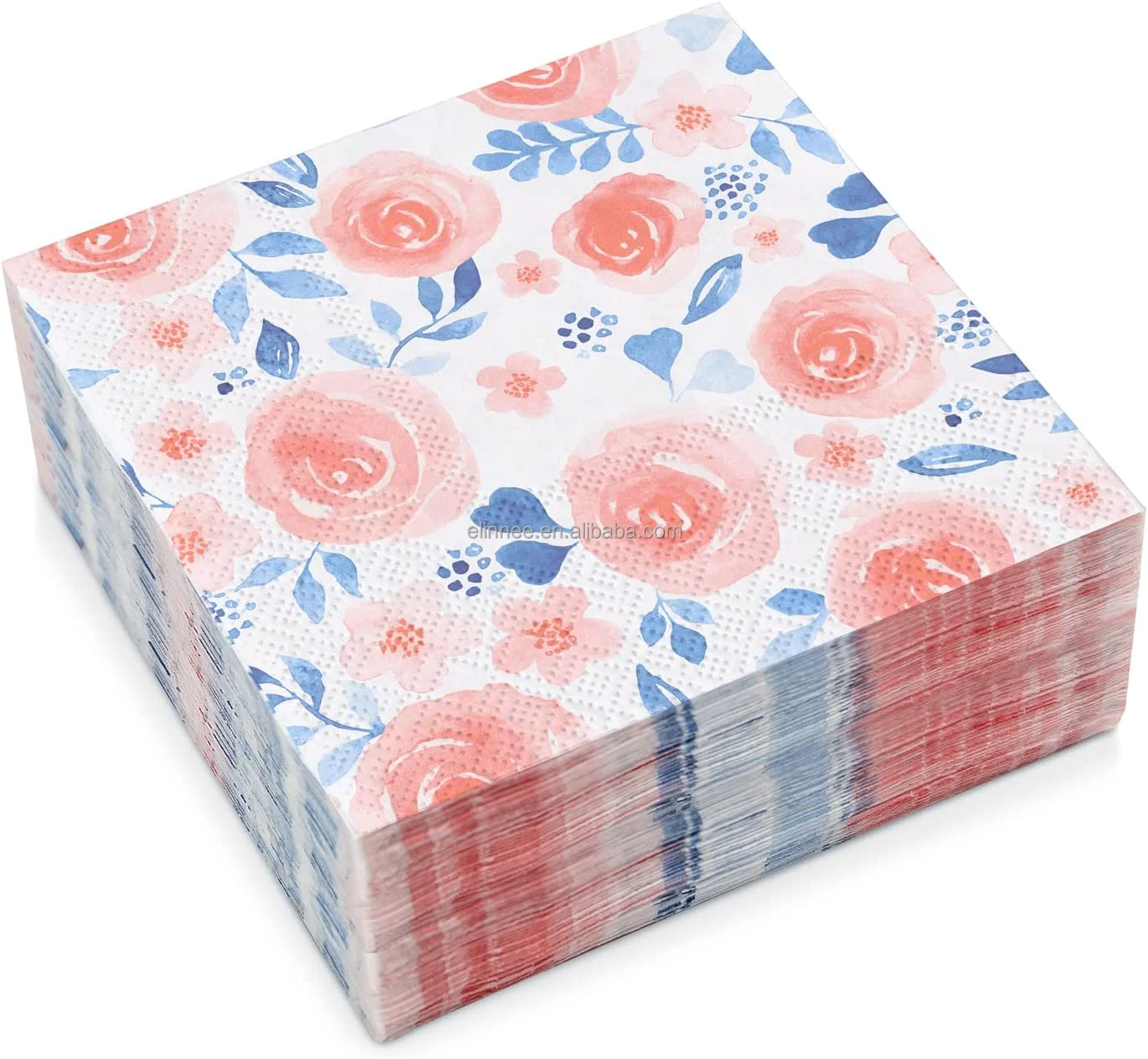 New Disposable Floral Paper Napkins Folding Big Flower Print Multipurpose Square Paper Napkins Holiday