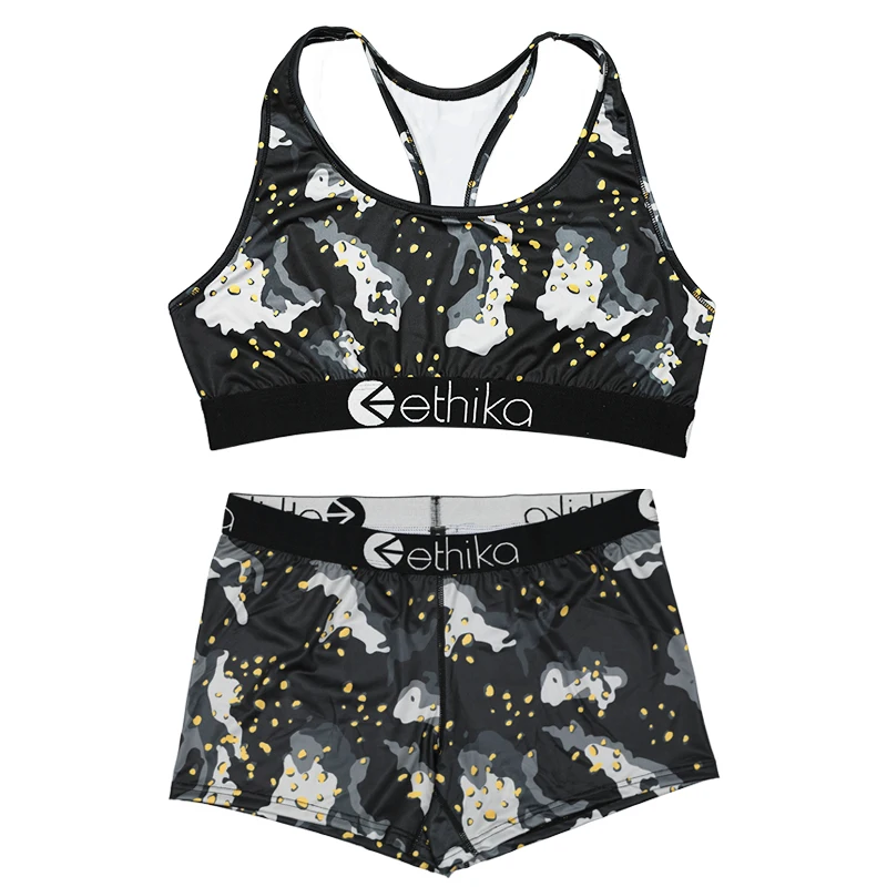 
2021 Ethika Fitness Women Set Underwear Ethika Sports Bra Wholesale For 2 Piece Set 