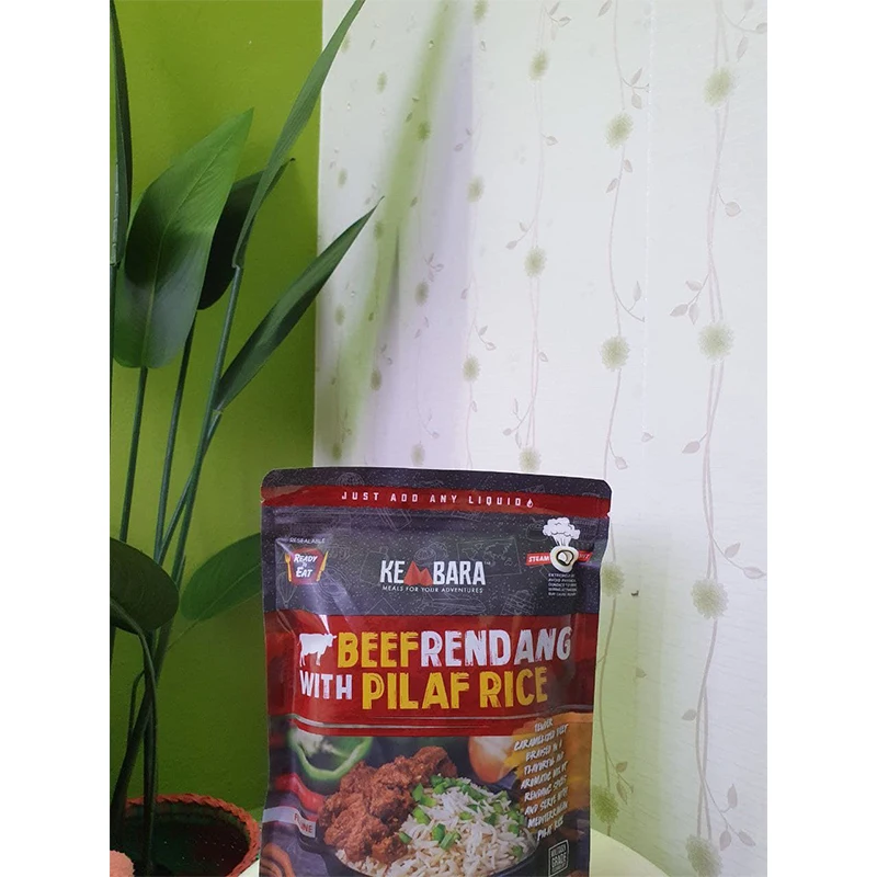 Easy to Prepare Arabic Food HALAL No Preservatives Beef Rendang With Pilaf Rice Made of Natural Ingredients Kembara Meals