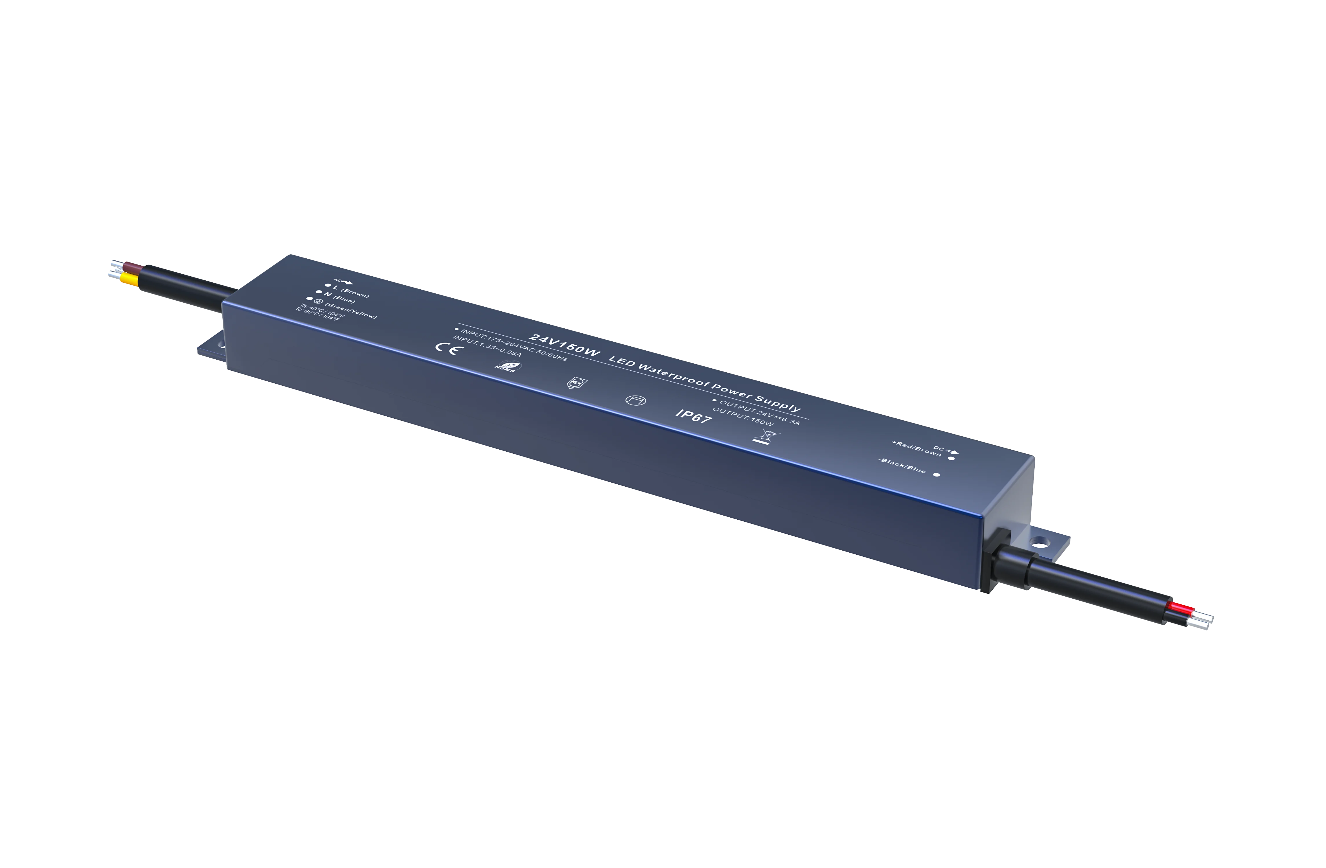 DC 24V IP67 Waterproof LED Driver 30W 100W 200W Constant Voltage Switching Power Supply ETL Single IP67 CE ROHS SAA TUV BIS