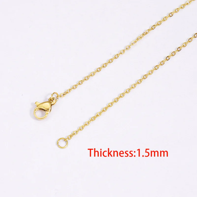 1mm 1.5mm 2mm 45cm Stainless Steel O Chain 18K Gold Vacuum Plated Non-fading DIY Chain Necklace