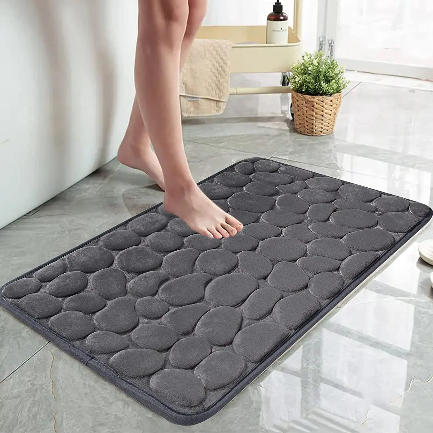 Memory Foam коврик для ванной булыжник комнаты воды абсорбирующий душ ковер мягкий магазин ванны коврики