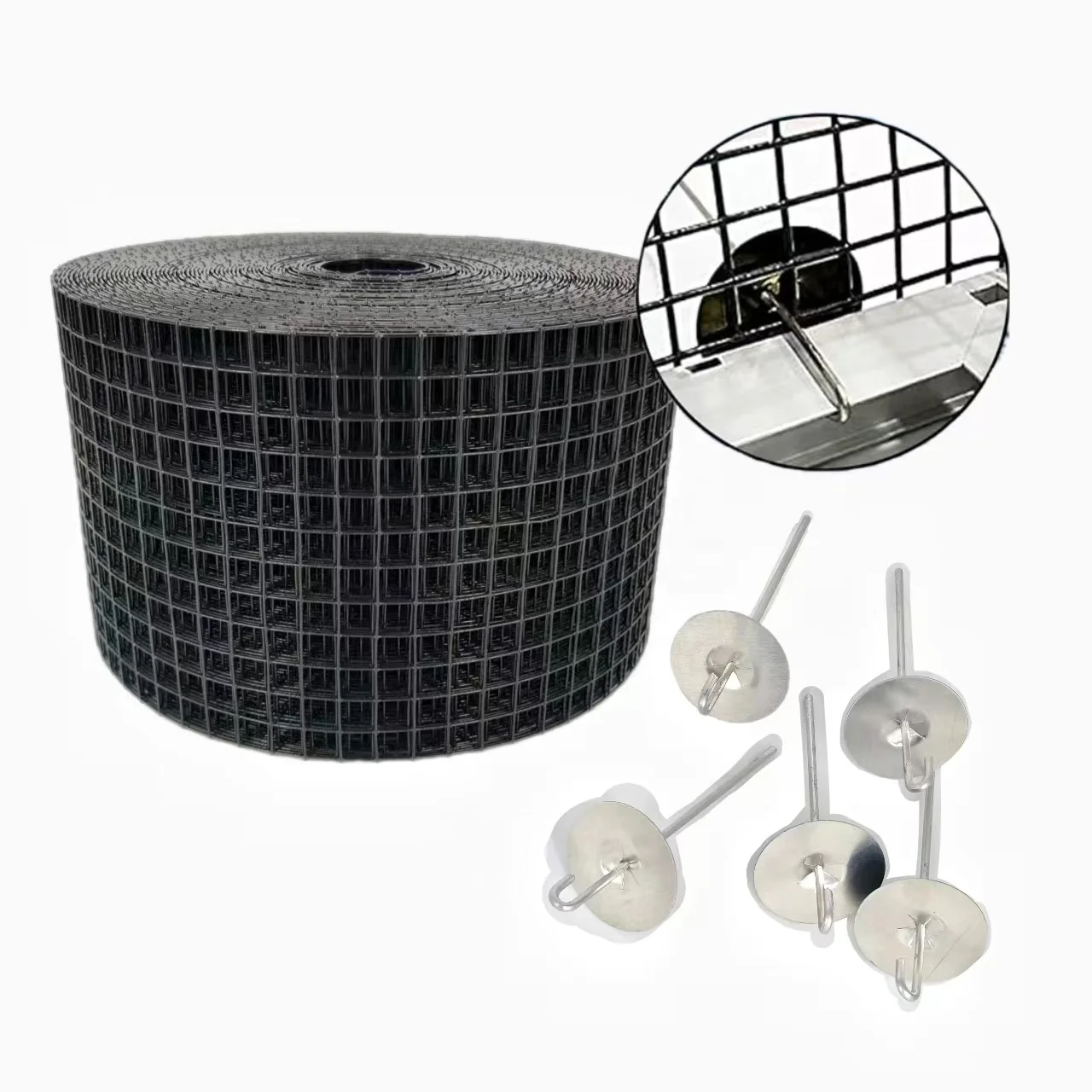8 inch 1.5mm Roll Height Half Inch Black PVC Coated Wire Mesh Solar Panel Mesh for Pigeon Guards