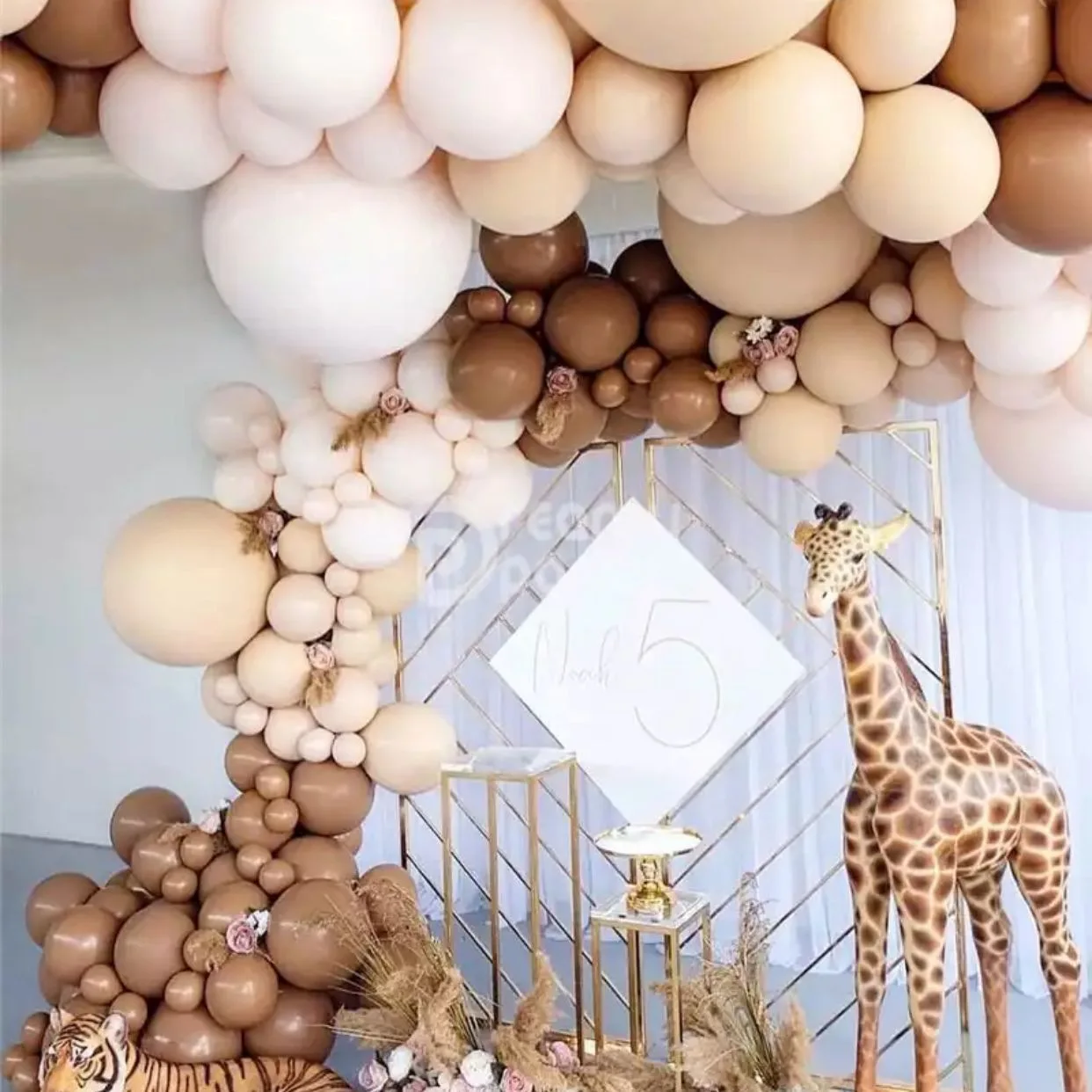 
Wholesale 6 Style Coffee Brown Baby Shower Balloons Arch Kit Skin Color Latex Garland Baby Shower Supplies Backdrop 