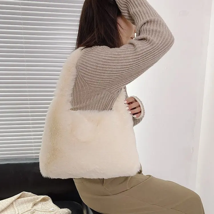 hand carry bag faux fur women handbag portable cross-body bag leisure manufacturers wholesale