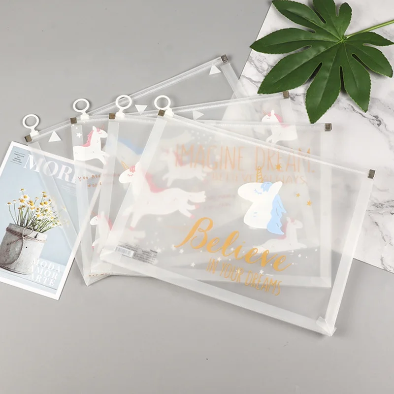 OMOI Custom Logo Factory PP A4 A5 A6 File Folder Organizer Storage Waterproof Clear Transparent Stationery Document Bag