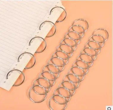 Metal hinged ring craft photo album split hoop book binder ring Metal Loose Leaf Snap Rings Gold