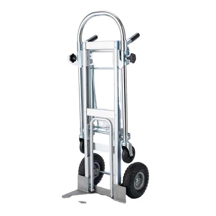 Aluminum alloy trolley Storage type folding cart Aluminum alloy two-in-one cart Four-wheel platform luggage cart Portable