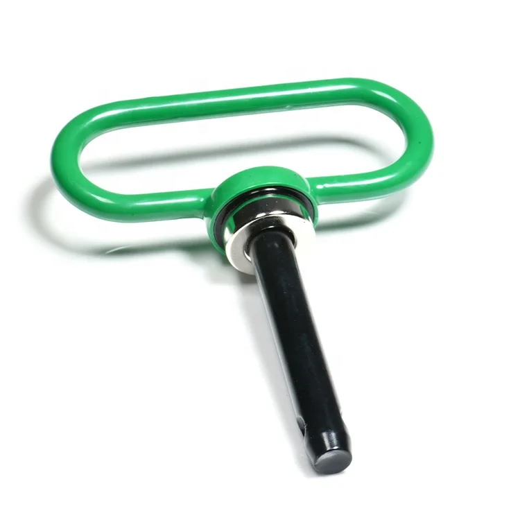 Zinc Steel Plastic Coated Handle Grip Loop Trailer Pin With R Clip Quick Release Clevis Hitch Pin