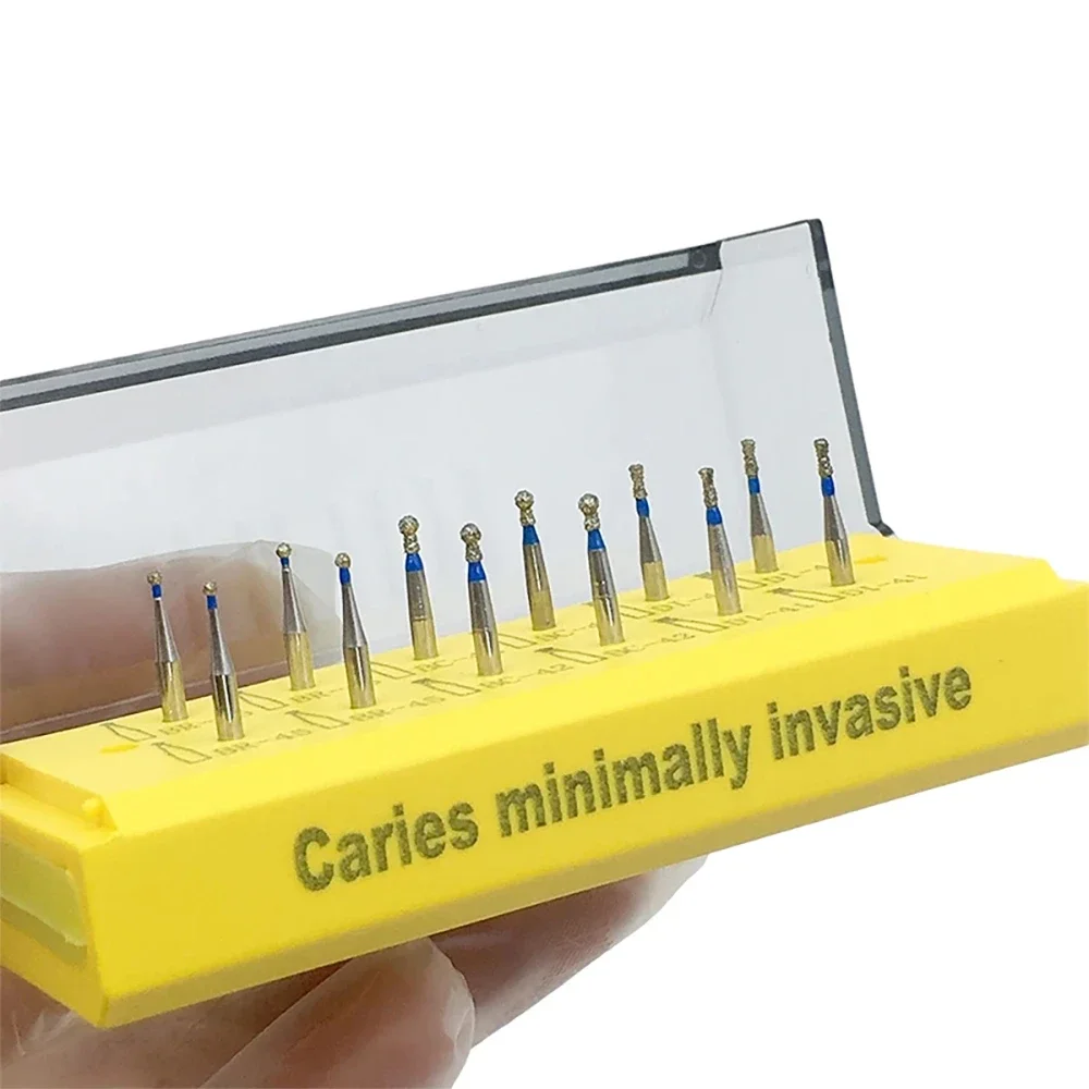 Dental Diamond Burs Drill Set Polishing Grinding Crown Preparation Teeth Veneer Dia.1.6mm Burs Set High Speed Dentistry Bur