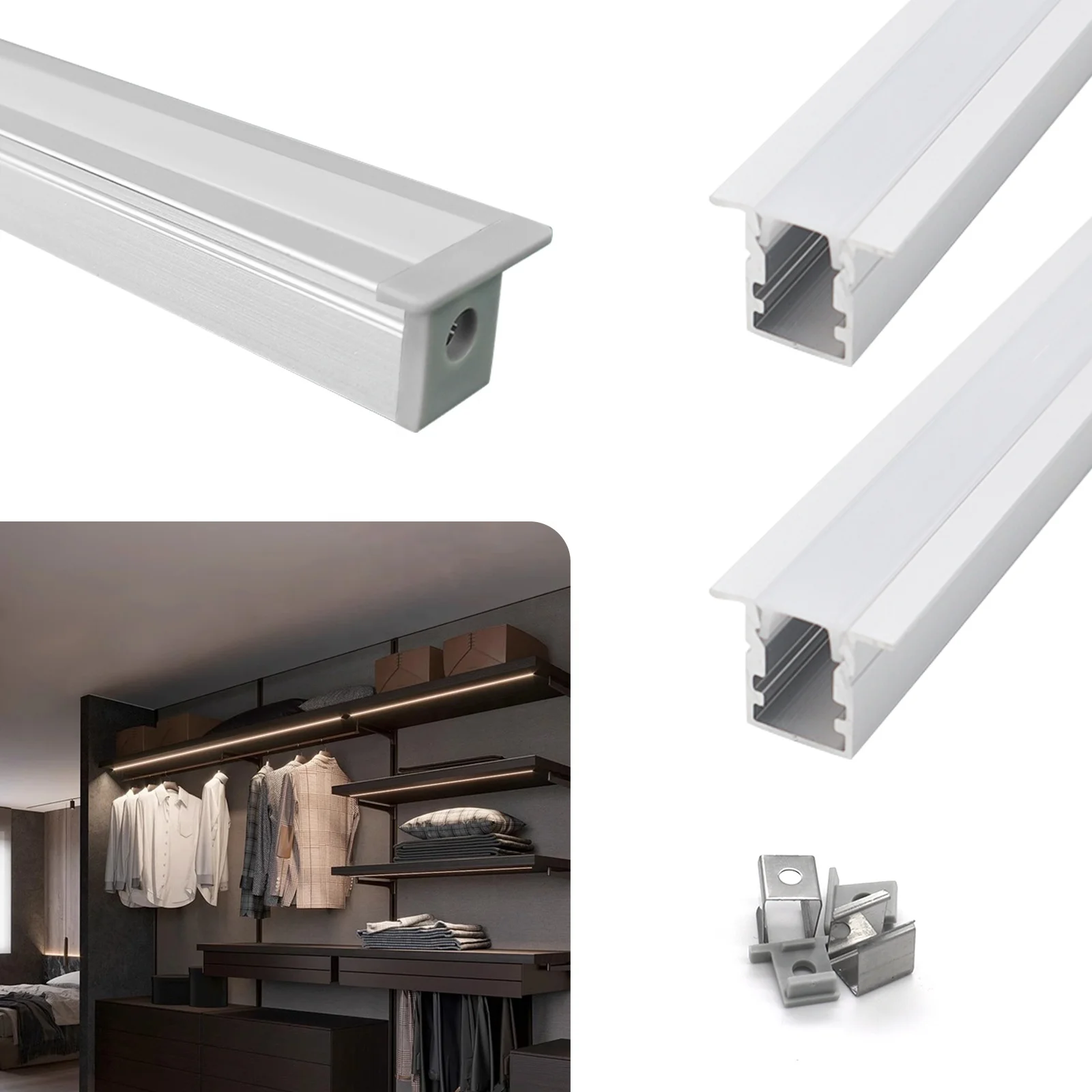 Flat Flexible Strip Led Aluminum Profile 021 Recessed 17*13MM Cabinet Led Led Aluminum Profile