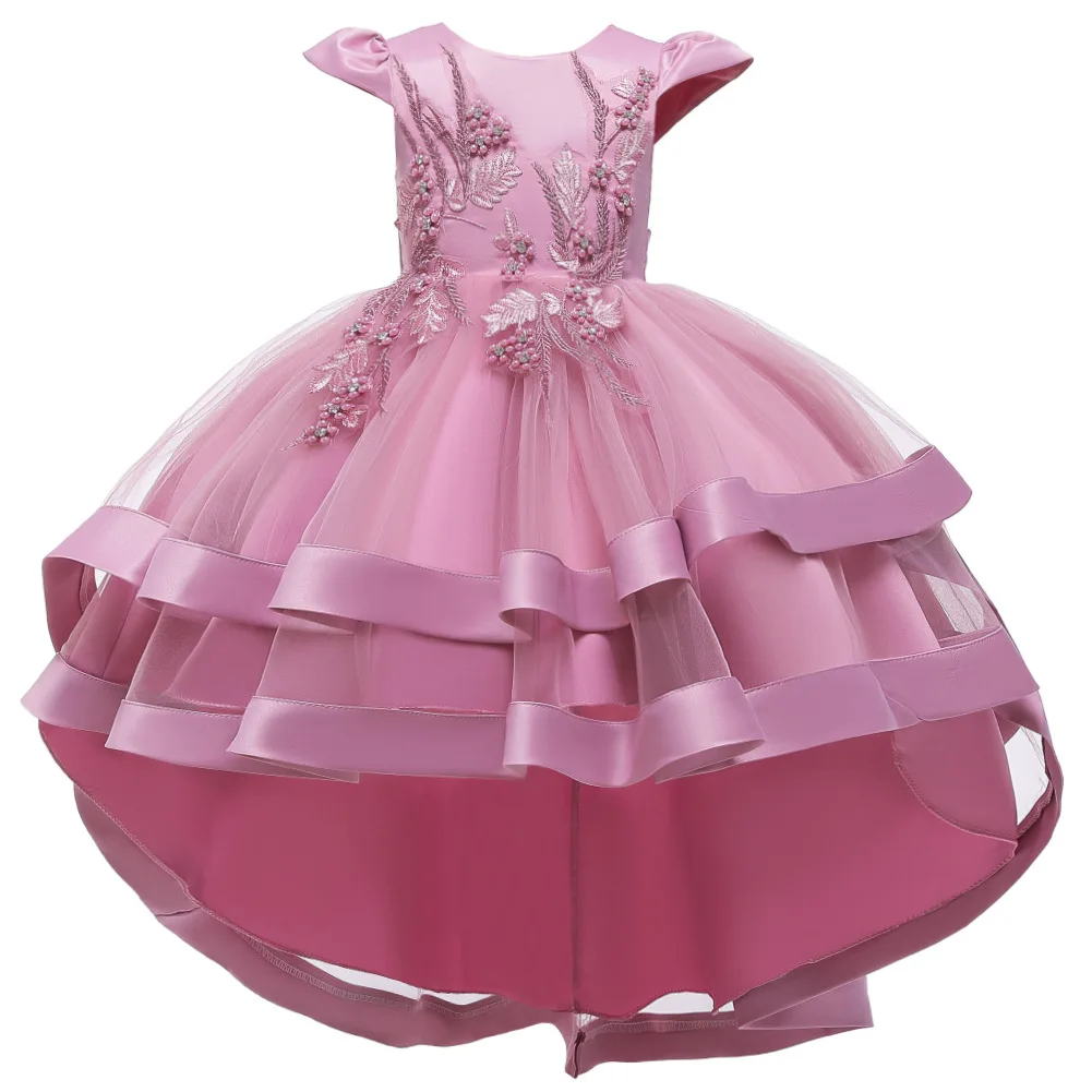 New  Flower Girls Wedding Party Birthday Princess Dress For Girls Dress Baby Kids Big Bow Elegant Dress