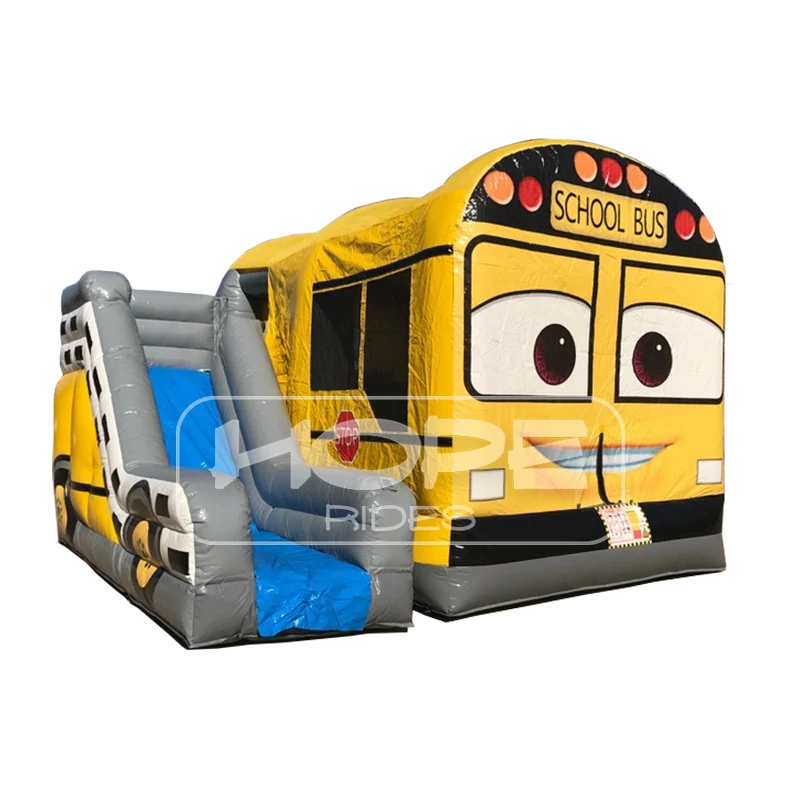 New custom school bus party jumper walmart inflatable bounce house dry slides combo inflatable bouncy jumping castle for sale