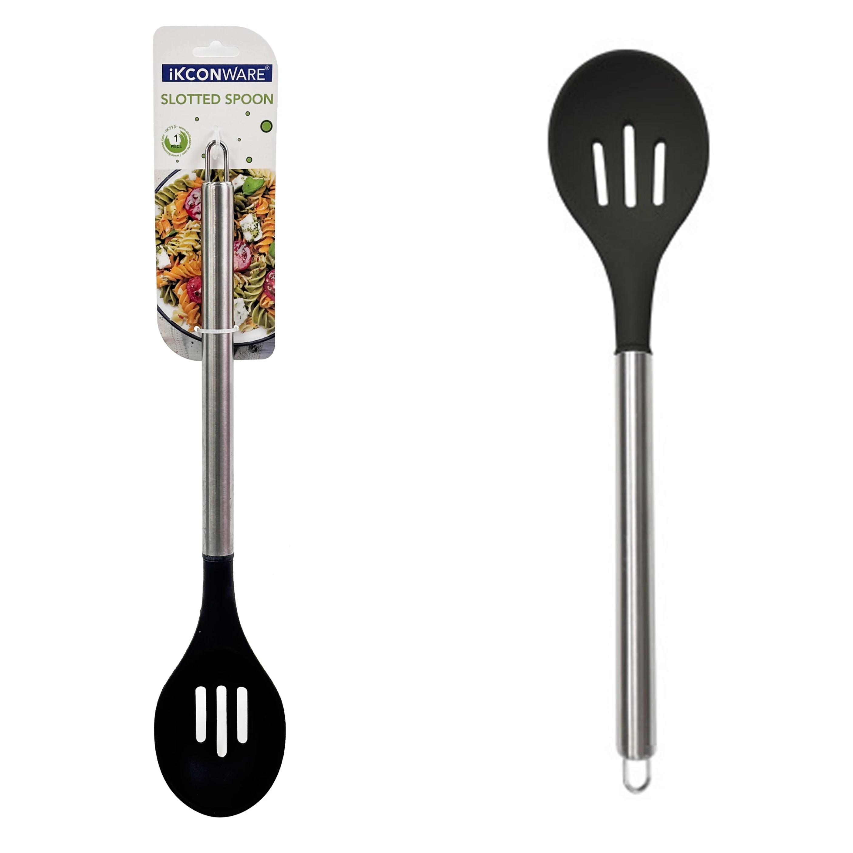 Heat Resistant Slotted Spoon with Durable Stainless Steel Handle and Nylon Head kitchen spoon nylon slotted spoon
