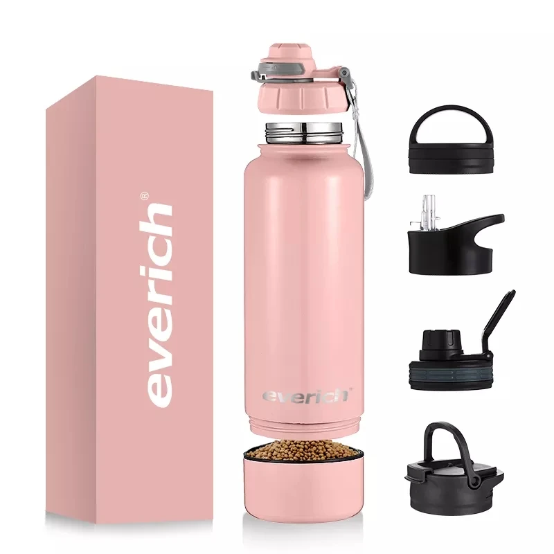 Free Sample High Quality 32oz Diversion Safe Stash Stainless Steel Water Bottle with 8oz Storage Compartment