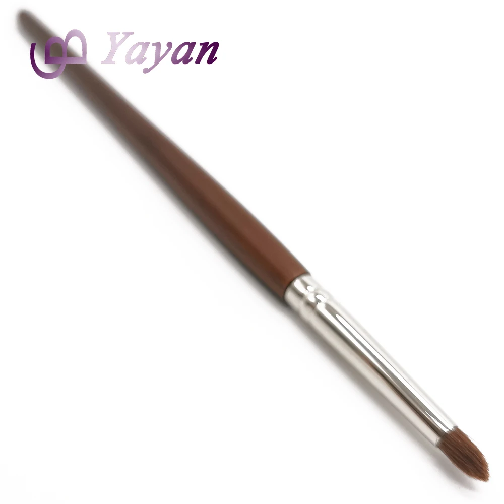 High-end Brown Wooden Handle Brass Ferrule Makeup Brush Eye shading Brush
