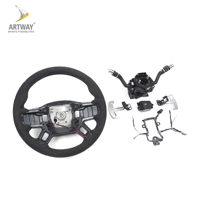 factory supply alcantara decorative steering wheel for land rover defender 2020 -2022 90 110 with heating and paddle shift
