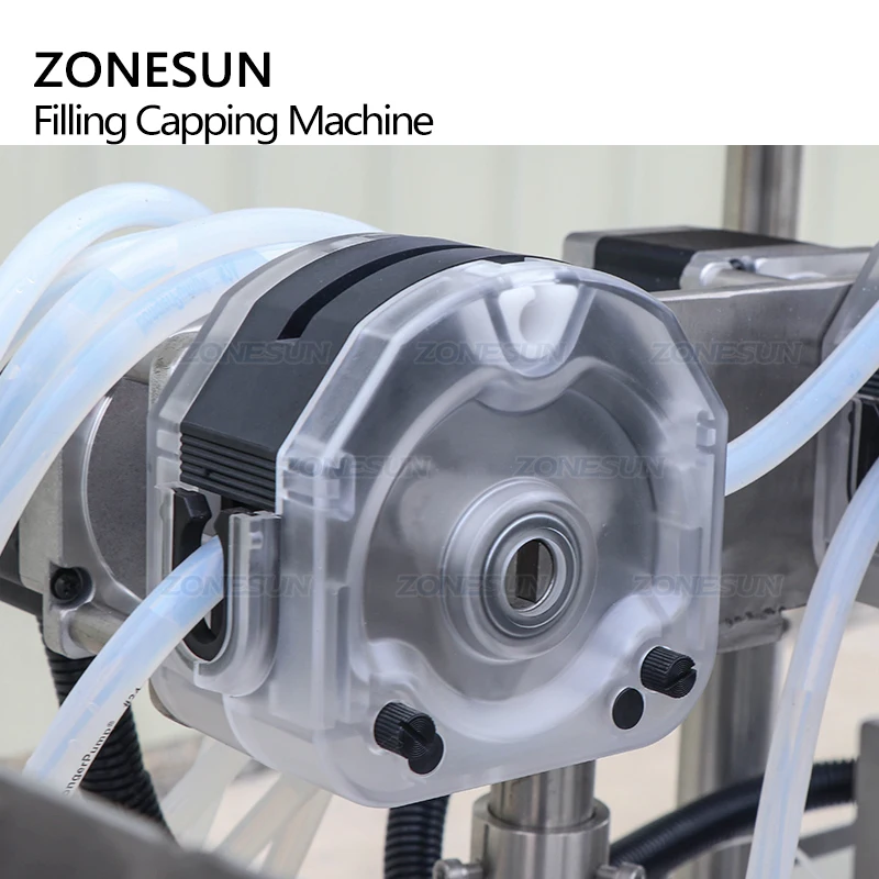 ZONESUN ZS-AFC10 Double Head Peristaltic Pump Clear Plastic Reagent Test Tube Filling And Capping Machine
