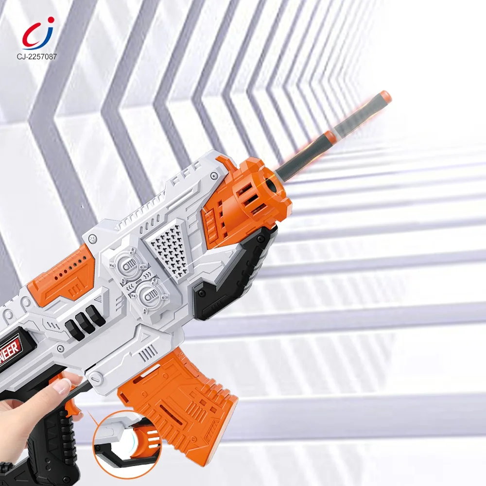 Chengji hot sale children outdoor shooting game eva foam bullets gun toy electric soft bullet rifle for boys
