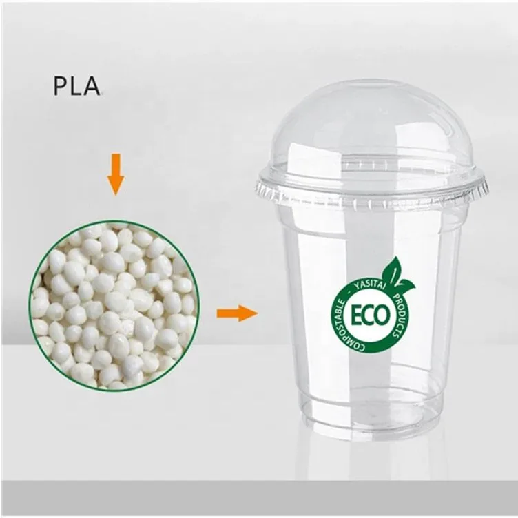 10oz 12oz PLA Cup Custom Logo Compostable Biodegradable Cups PLA Cold Drink PLA Cup With Lid