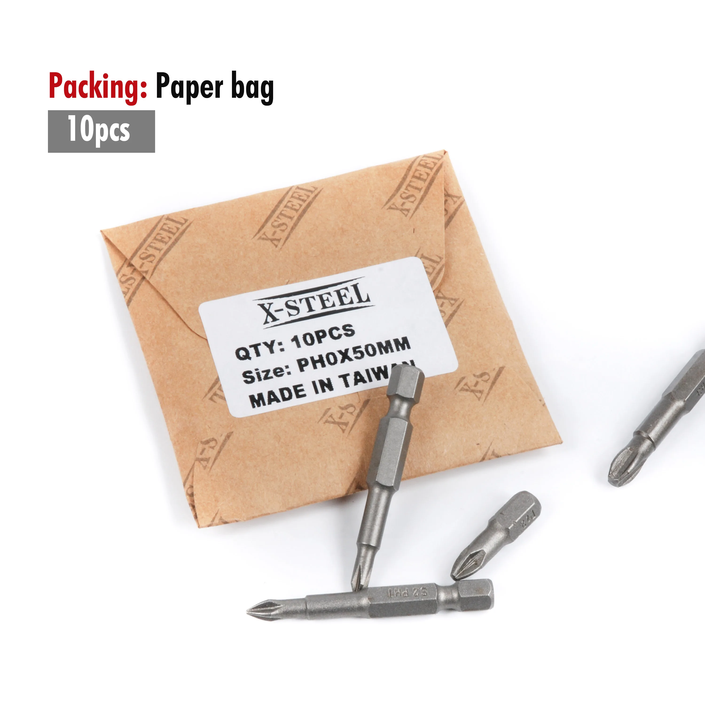 10 Pcs Factory Direct Ready To Ship Hand Tool Set High Quality 25mm/50mm S2 Fit Bit Magnetic PH/PZ Screwdriver Bits Set