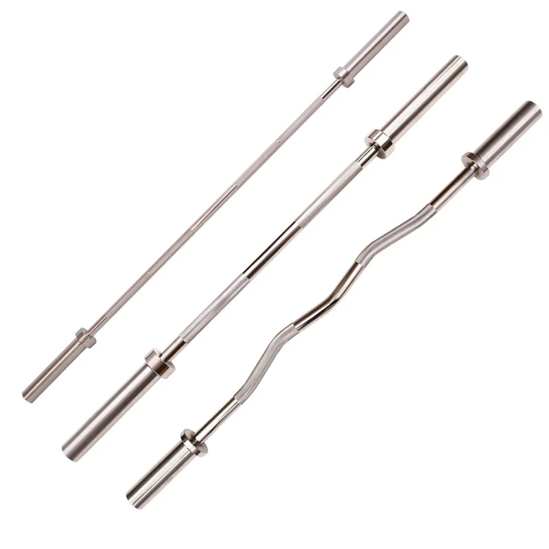 Barbell Curl Bar EZ Bar Strength Training Threaded Chrome Barbell Bar for Hip Thrusts