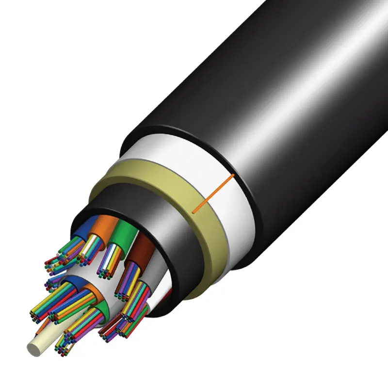1km Outdoor Direct Buried All-Dielectric Armored Rodent-Resistant OSP Loose Tube Double Jacket Fiber Optic Cable 6 to 288 Fiber