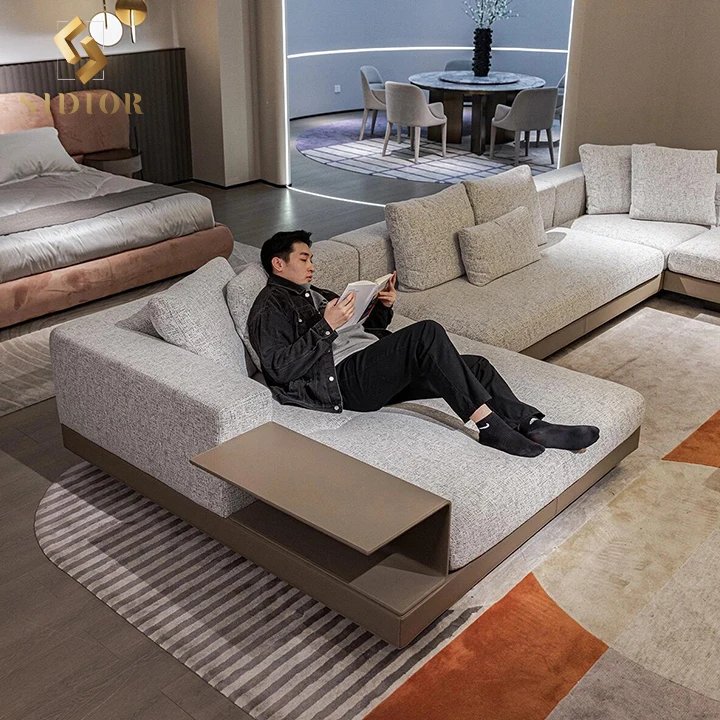 High End Italian Modern Leather Modular Sectional Villa 8 Seater Oversize Huge Big Couch Sofa Set L Shaped Corner Sofa Couch